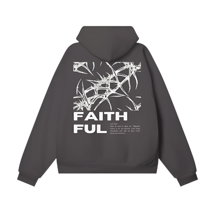 Christian,Apparel,Faithful,Hoodie,Clothing,Charcoal