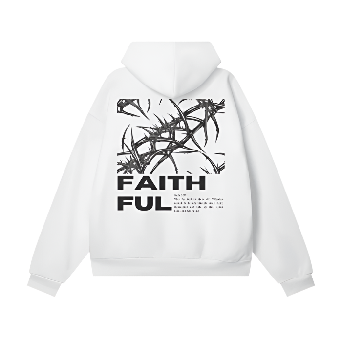 Christian,APPAREL,Faithful,Hoodie,Clothing,White